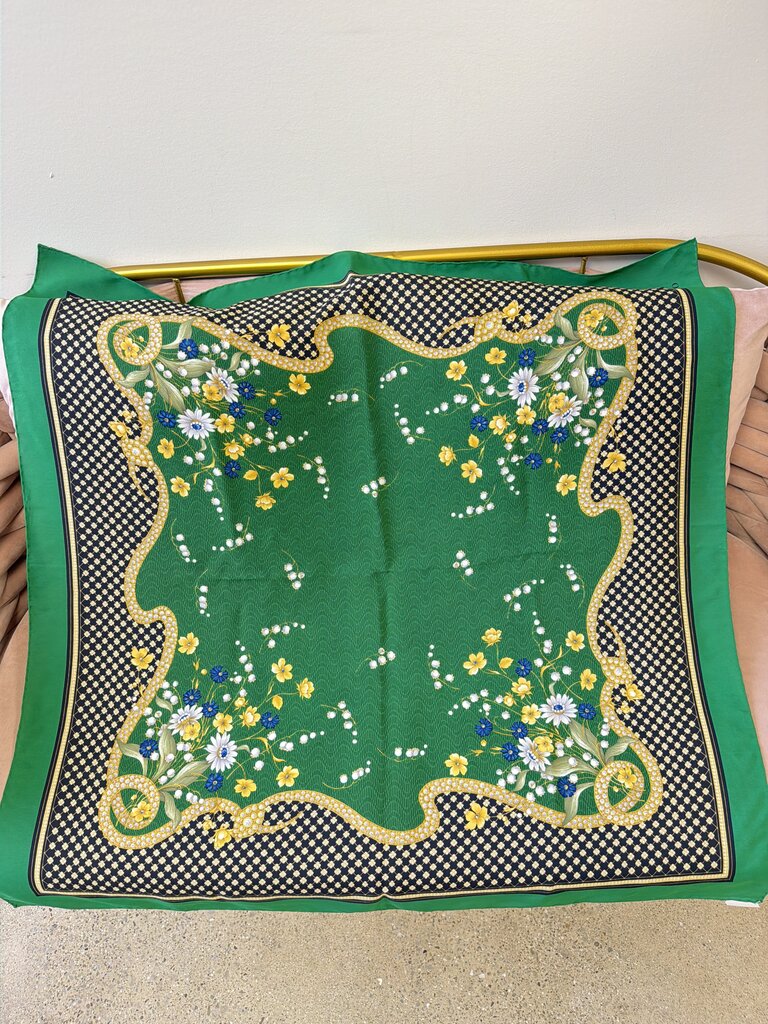Valentino Vintage Floral Silk Scarf