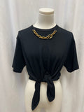 Louis Vuitton Cotton Chain Detail Tie Front Tee
