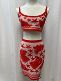 Versace Barocco Sea Cropped Tank and Skirt Set