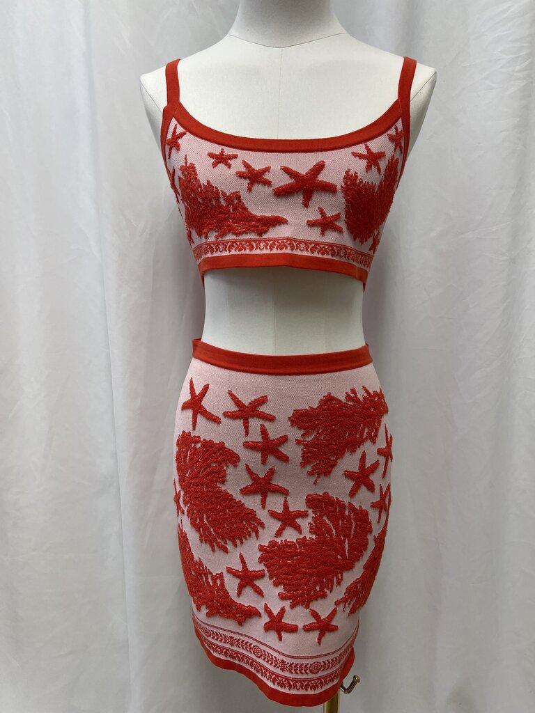 Versace Barocco Sea Cropped Tank and Skirt Set