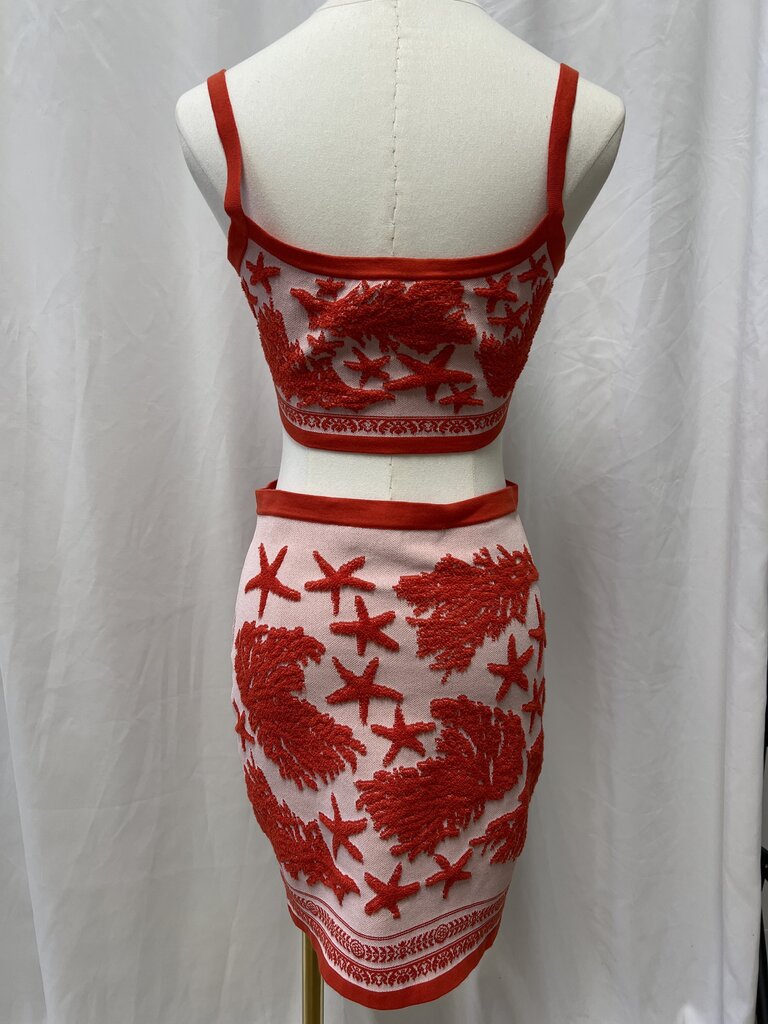 Versace Barocco Sea Cropped Tank and Skirt Set
