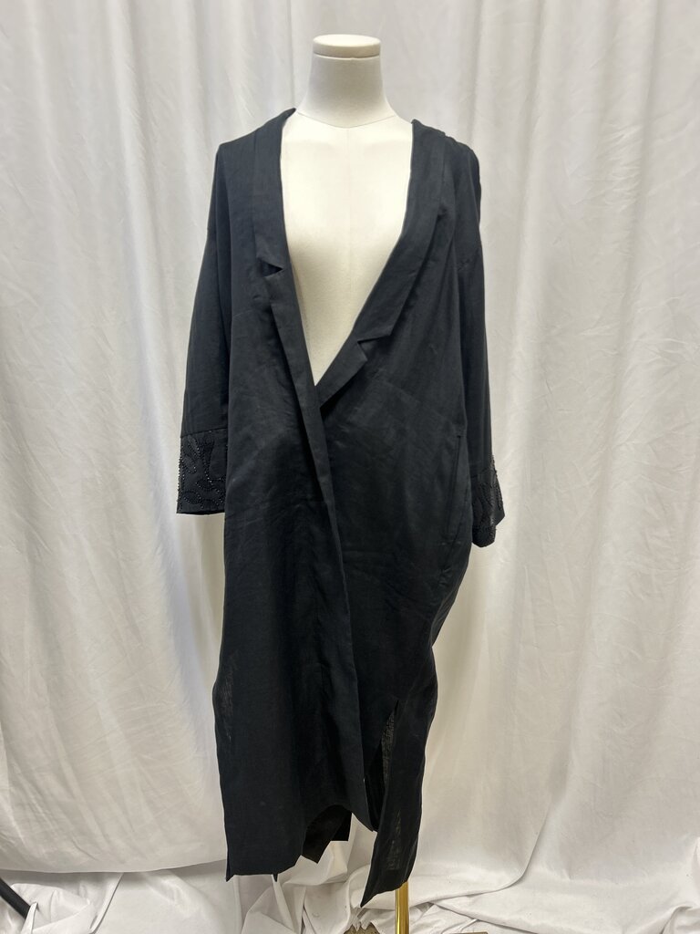 Bitte Kai Rand Linen Duster Embellished Sleeve Cuff