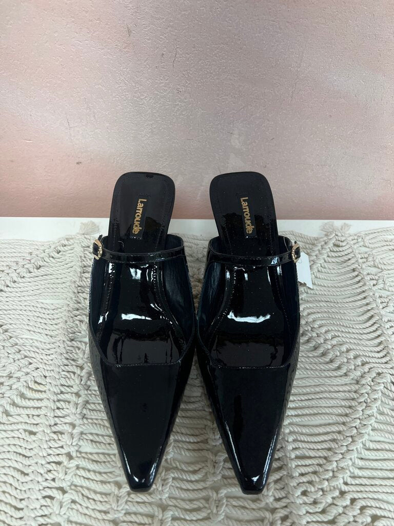 Larroude Patent Mule w/ Box and Dustbag