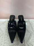 Larroude Patent Mule w/ Box and Dustbag