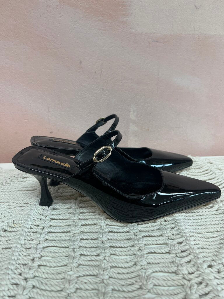 Larroude Patent Mule w/ Box and Dustbag