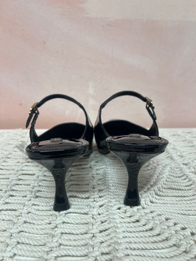 Larroude Patent Mule w/ Box and Dustbag