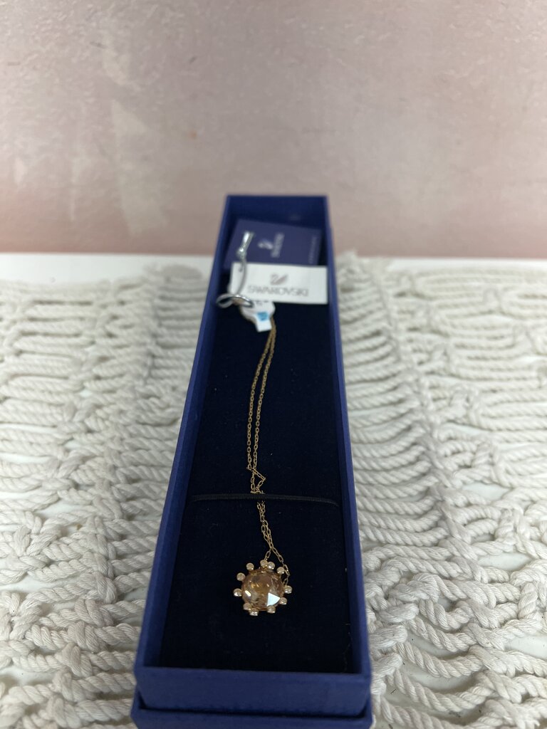 Swarovski Crystal Gold Tone Necklace NWT w/ Box (Originally $89)