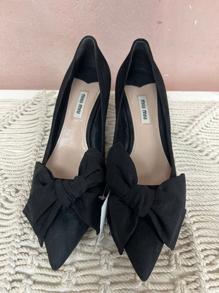 Miu Miu Suede Bow Pump w/ Box and Dustbag