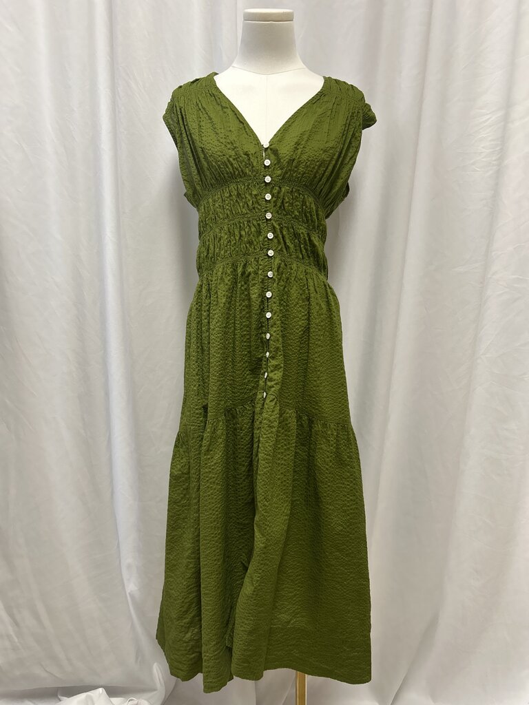 Frame Seersucker Sleeveless Maxi Dress