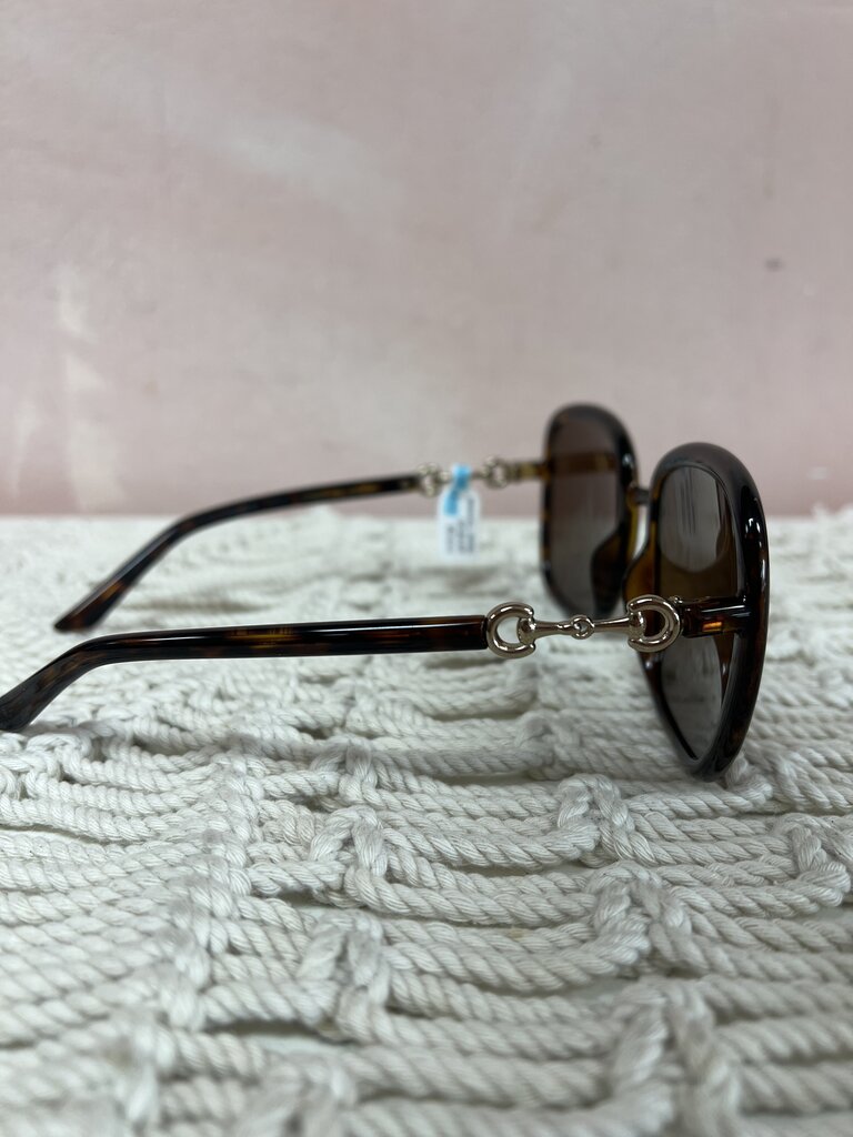 Gucci Tortoise Shell Oversized Horsebit Sunglasses w/ Box and Dustbag