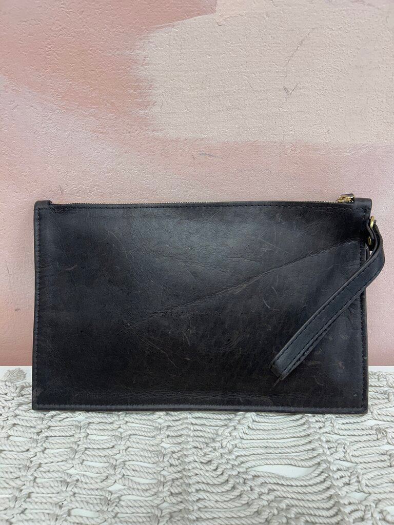 Fount Large Leather Tassel Clutch w/ Dustbag