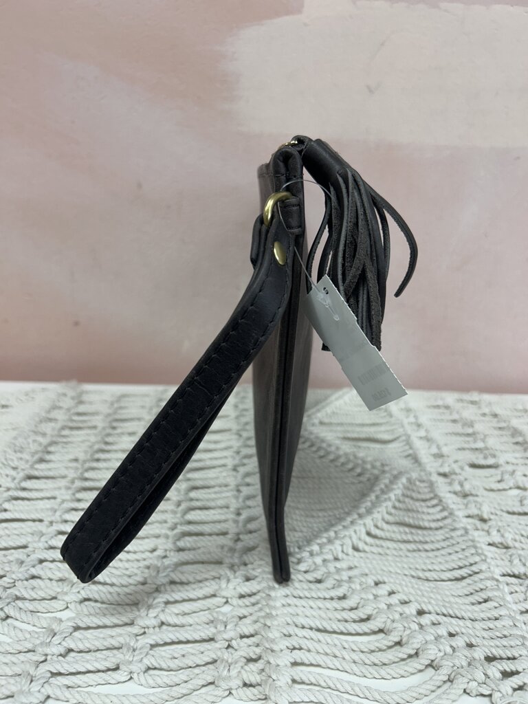 Fount Large Leather Tassel Clutch w/ Dustbag