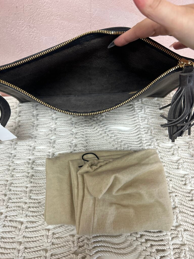 Fount Large Leather Tassel Clutch w/ Dustbag