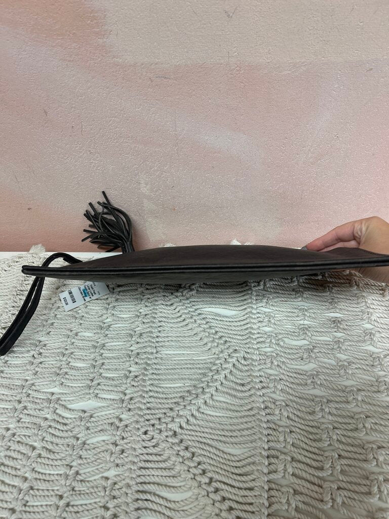 Fount Large Leather Tassel Clutch w/ Dustbag