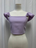 Alice + Olivia Ruffle Sleeve Crop Top