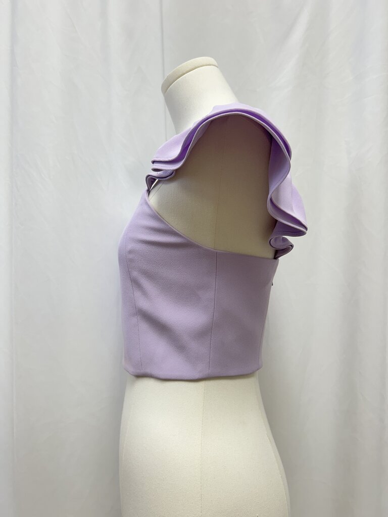 Alice + Olivia Ruffle Sleeve Crop Top