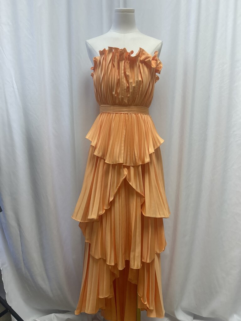 Amur Strappless Pleated Tulip Dress