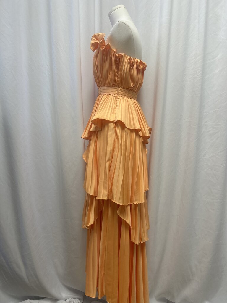Amur Strappless Pleated Tulip Dress
