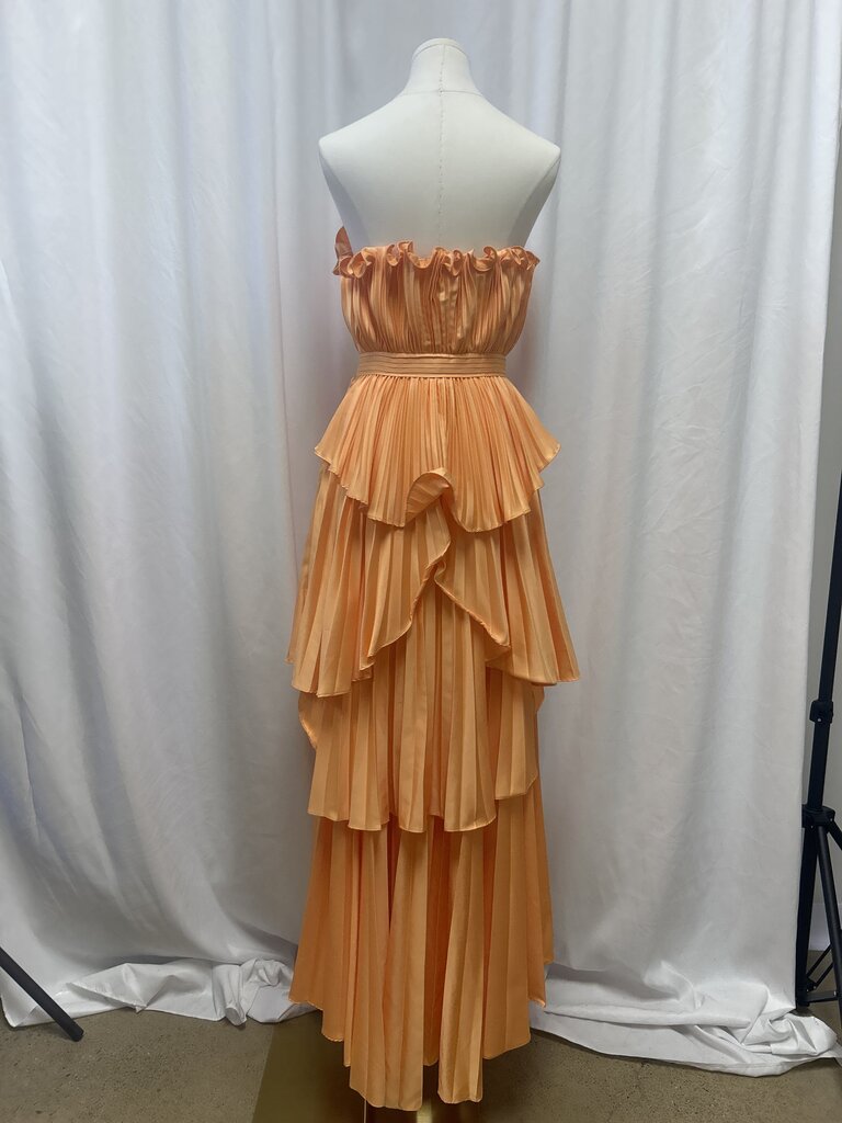 Amur Strappless Pleated Tulip Dress