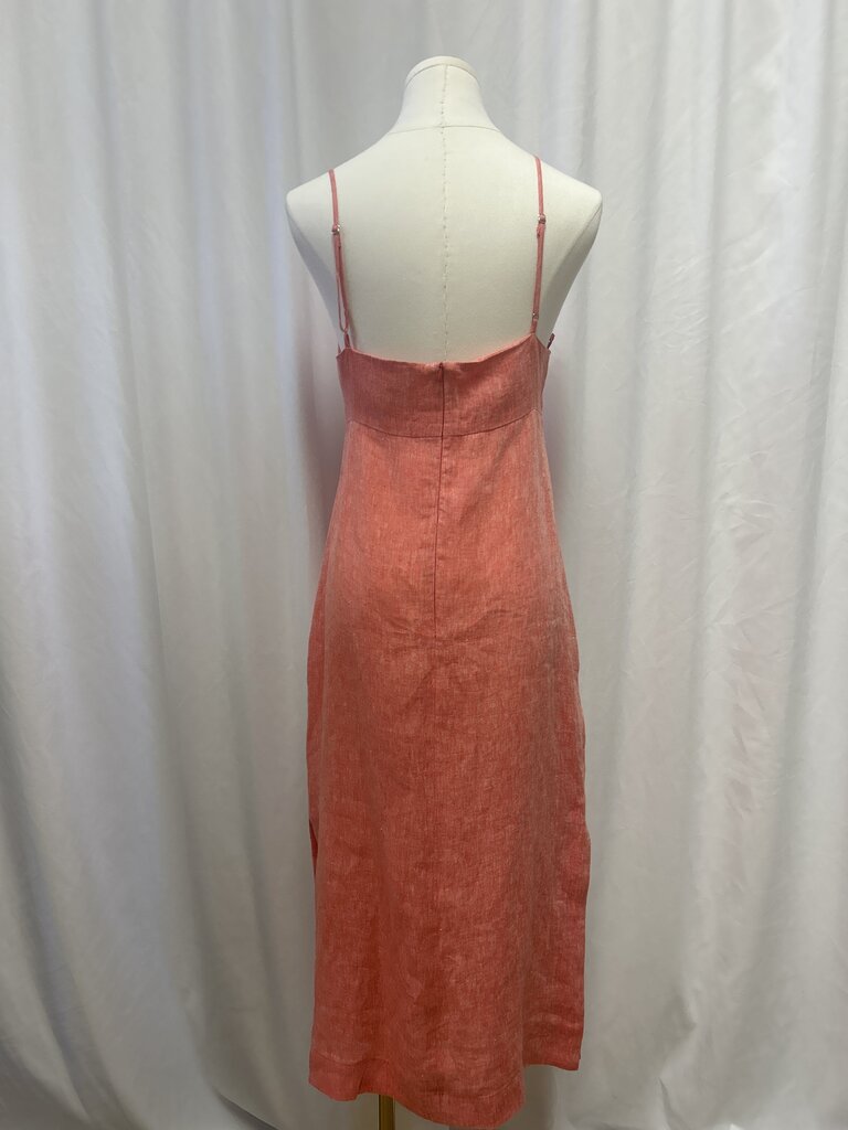 Matthew Burch Linen Cowl Neck Maxi Dress