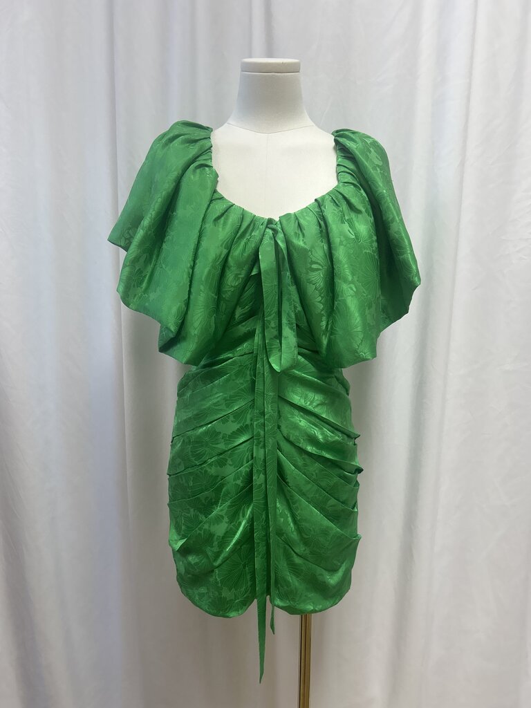 Ronny Kobo Dramatic Floral Print V-Neck Mini Dress