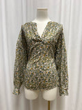 Xirena Cotton Long Sleeve Floral V-Neck Top