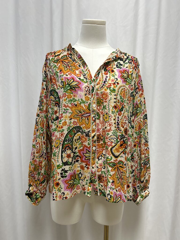 ba&sh Paisley Long Sleeve Blouse