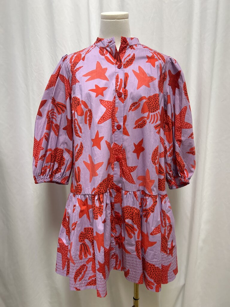 Farm Rio Lobster Print Mini Dress