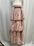 Zimmermann Layered Floral Maxi Skirt w/ Leather Belt NWT