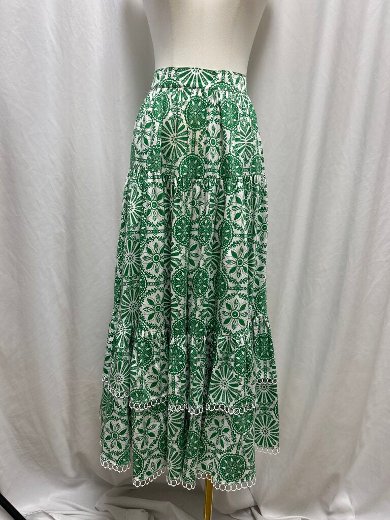 Borgo De Nor Geometric Floral Print Maxi Skirt