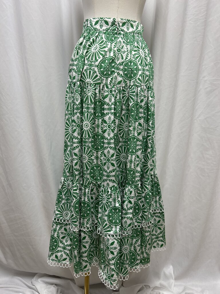 Borgo De Nor Geometric Floral Print Maxi Skirt