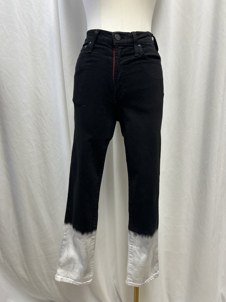 Alice + Olivia Bleached Hem Black Jean