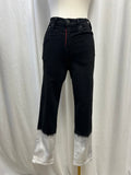 Alice + Olivia Bleached Hem Black Jean