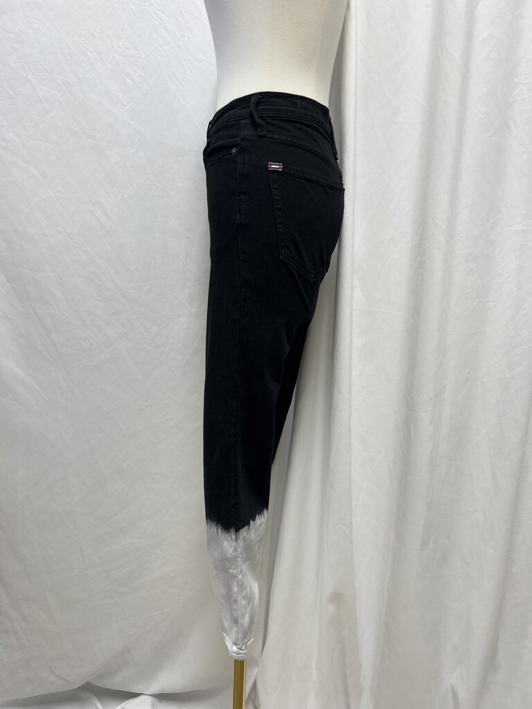 Alice + Olivia Bleached Hem Black Jean