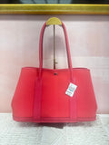 Hermes Red Garden Party Toile and Leather 30 Tote w/ Box/Dust Bag