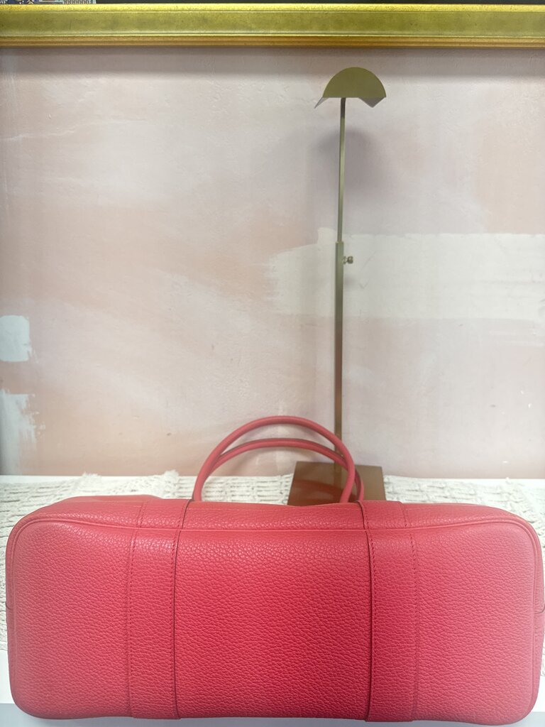 Hermes Red Garden Party Toile and Leather 30 Tote w/ Box/Dust Bag