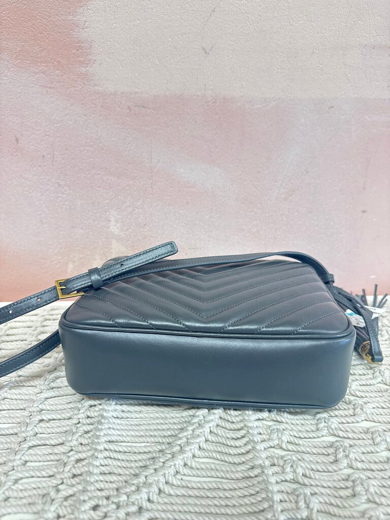 YSL Chevron Lou Camera Bag Medium w/ Box and Dustbag