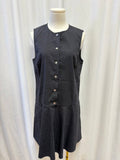 Theory Linen Blend Sleeveless Mini Dress