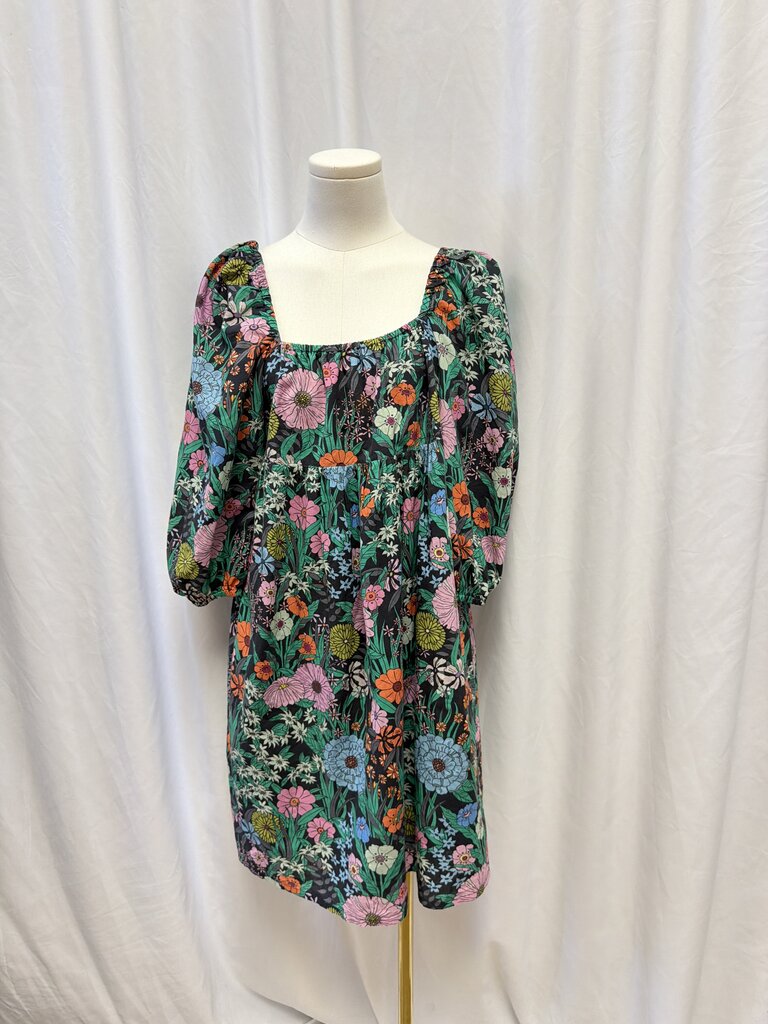 Ro's Garden Floral Empire Waist Puff Sleeve Dress