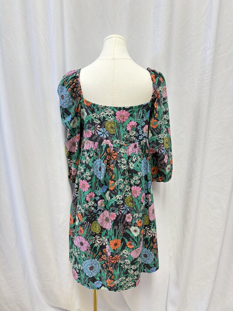 Ro's Garden Floral Empire Waist Puff Sleeve Dress