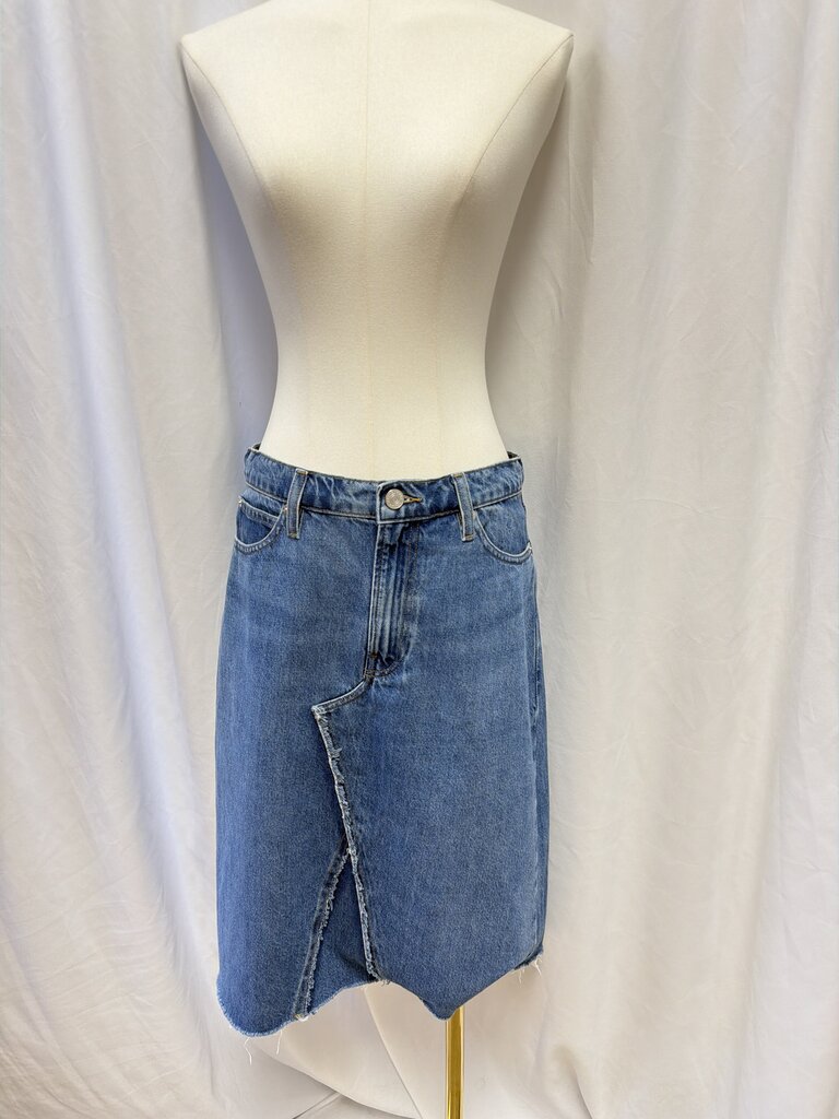 Frame Patchwork Mid Length Jean Skirt