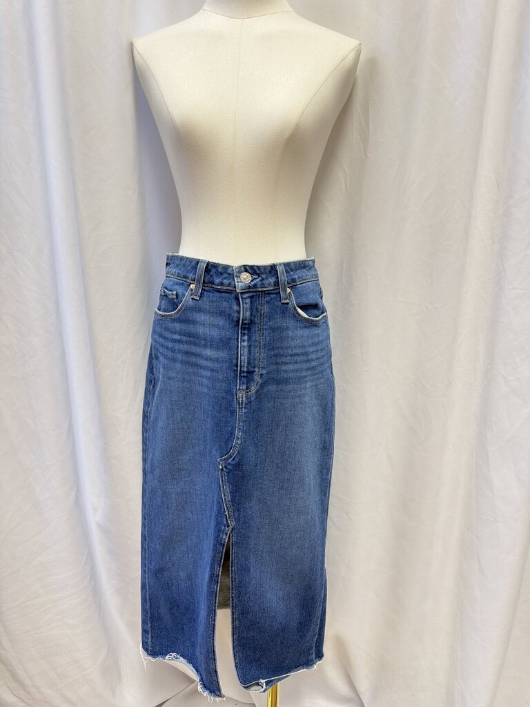 Paige Front Vent Mid Length Jean Skirt