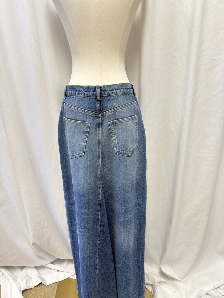 Reformation Medium Wash Denim Skirt w/ Slit