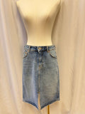 Pilcro Light Wash Front Vent Mini Jean Skirt