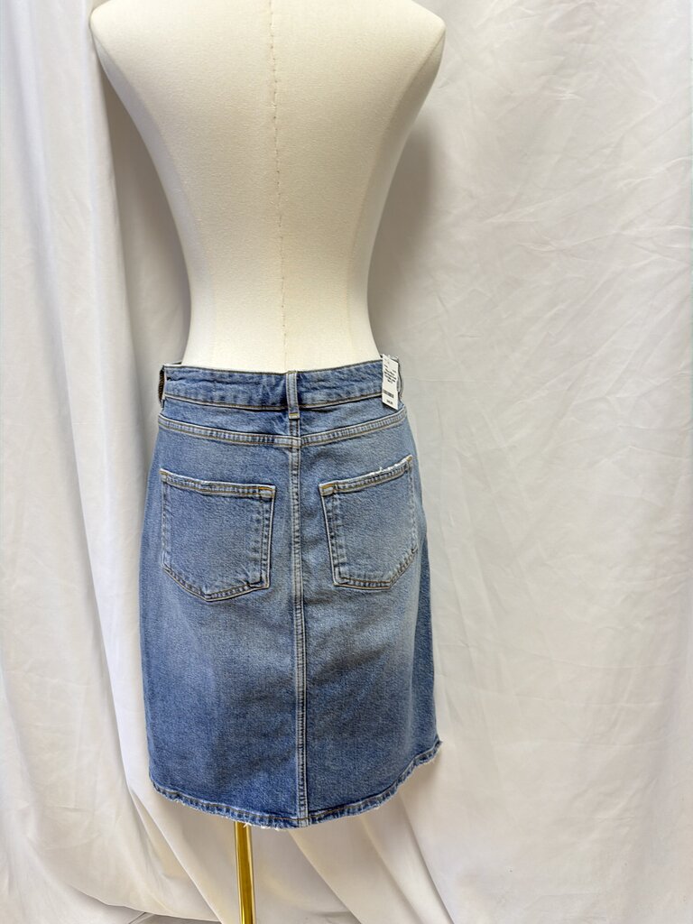 Pilcro Light Wash Front Vent Mini Jean Skirt
