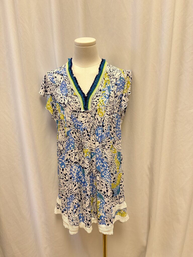 Poupette St. Barth Sleeveless Abstract Print Mini Dress