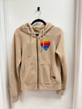 Aviator Nation Rainbow Heart Zip Up