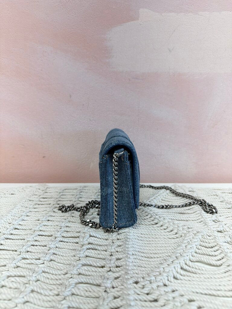 Balenciaga Denim Hourglass Wallet On Chain w/ Dustbag (comes with original tags)