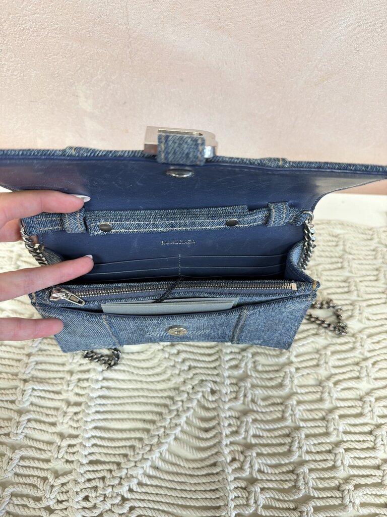 Balenciaga Denim Hourglass Wallet On Chain w/ Dustbag (comes with original tags)