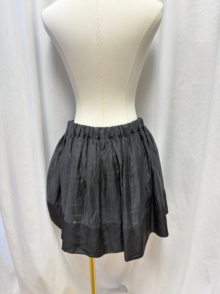 Sandro Linen Blend Drawstring Mini Skirt